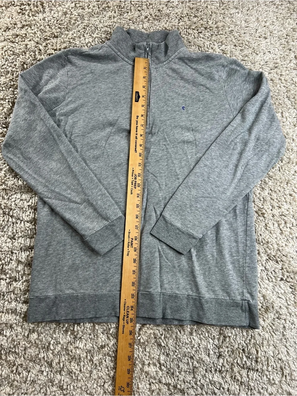 Criquet Men’s Heather Gray Half‑Zip Mock Neck Sweater medium